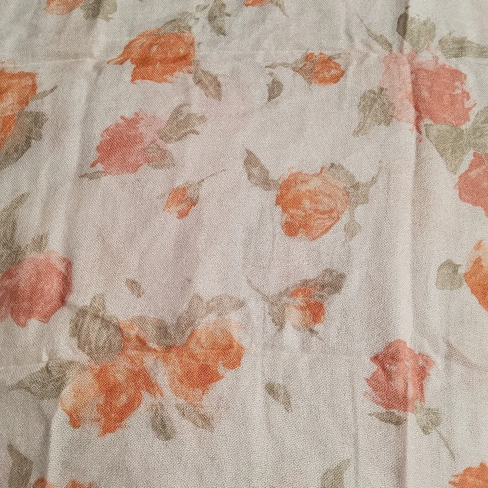 Loro Piana Floral Scarf in Cream and Orange